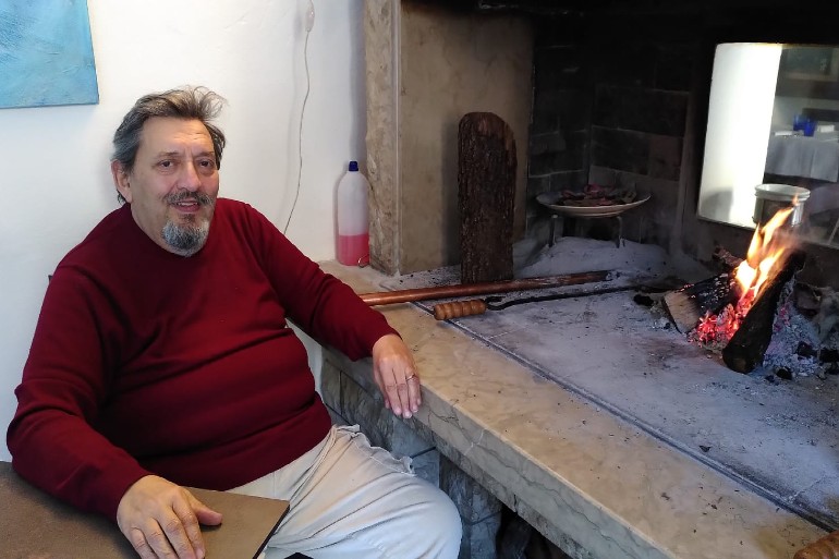 Alberto Melagrana, nel suo ristorante e albergo "L'Antico Furlo"